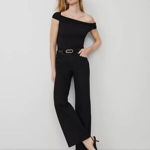 Ann Taylor Black Flare Wide Leg Jeans for Effortless Elegance